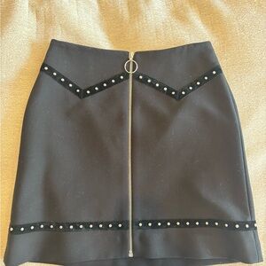 Maje Black Skirt with Silver Studs